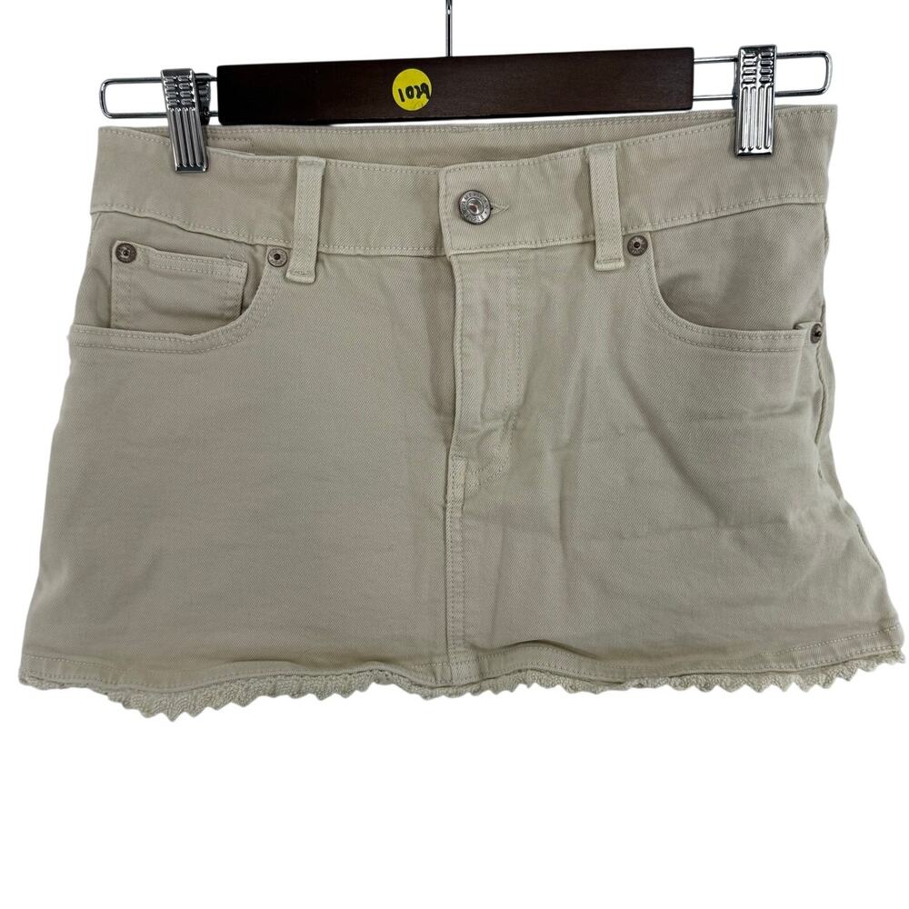 American Eagle Khaki Lace Trim Skort 0